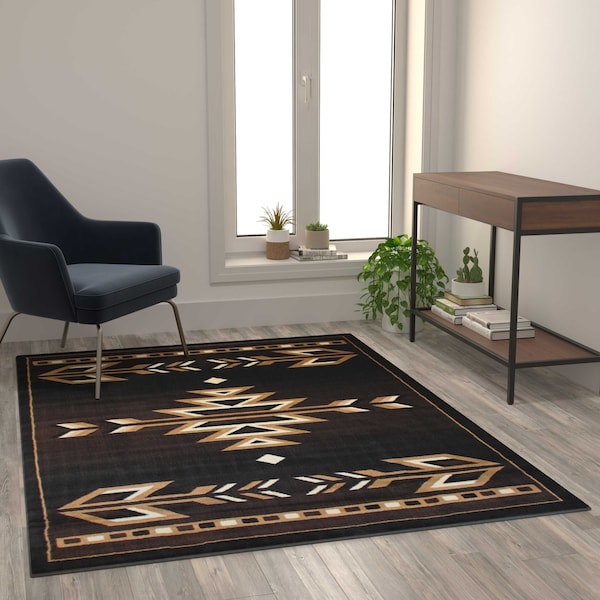 Flash Furniture Brown 5' x 7' Southwestern Arrow Motif Area Rug KP-RGB9072-57-BN-GG - main